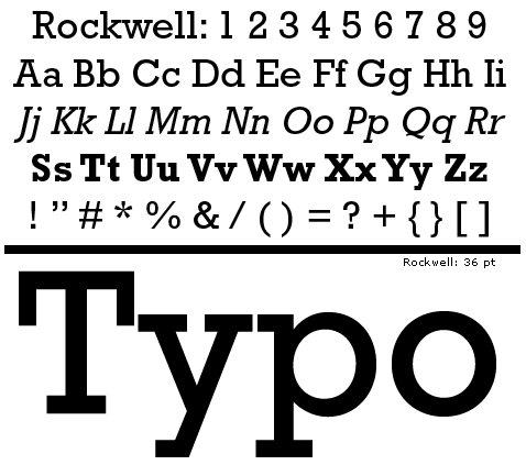 Rockwell tipografia egipcia