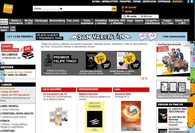 Web de la FNAC (Laprestampa)