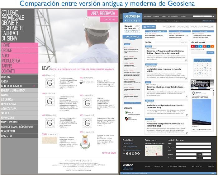 rediseño web de geosiena usando templates_laprestampa