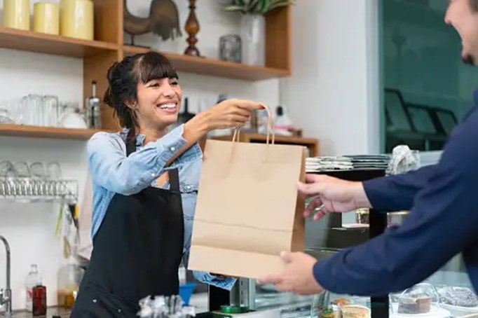 bolsas de papel, comercios