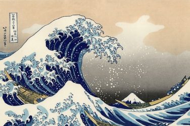 ola de kanagawa, xilografía en el arte