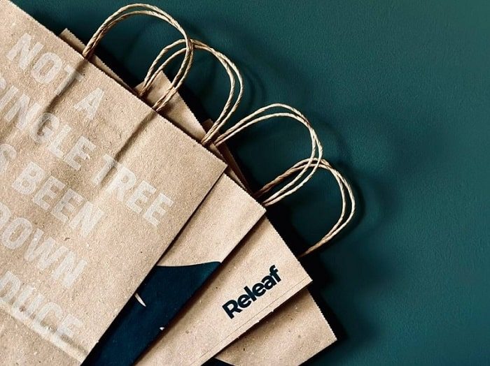 releaf paper bag, re-leaf paper