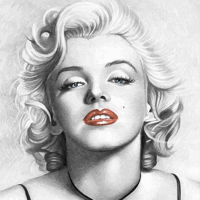 marilyn monroe, labios, rojo carmin, color